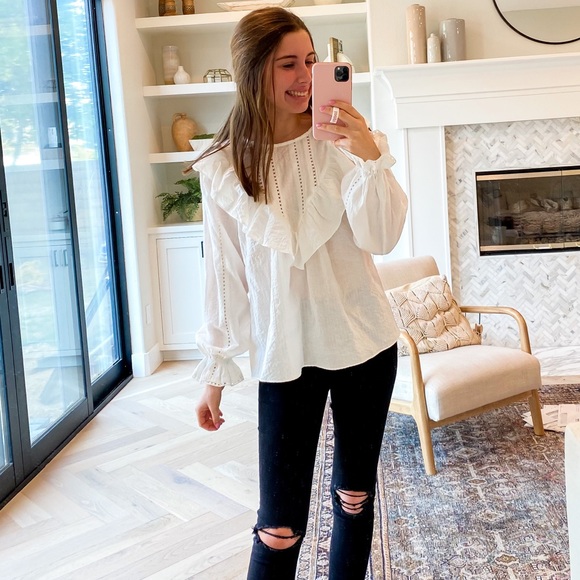 Aura Tops - White Blouse